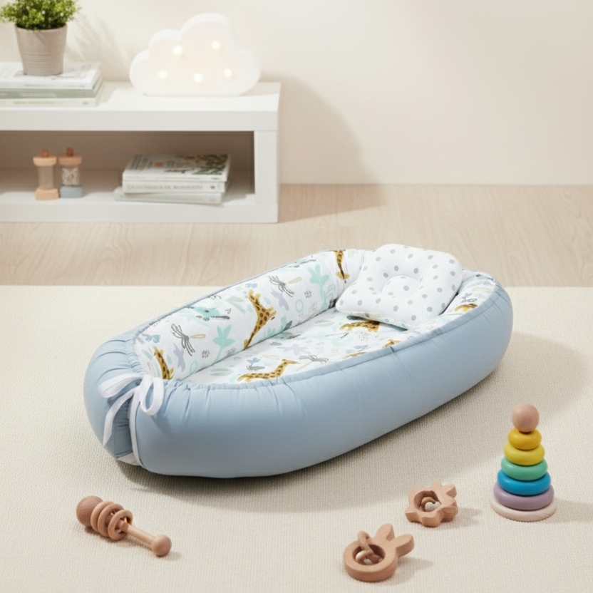 Sky Blue Base Animal Print – “Playful Paws (Sky Safari)”