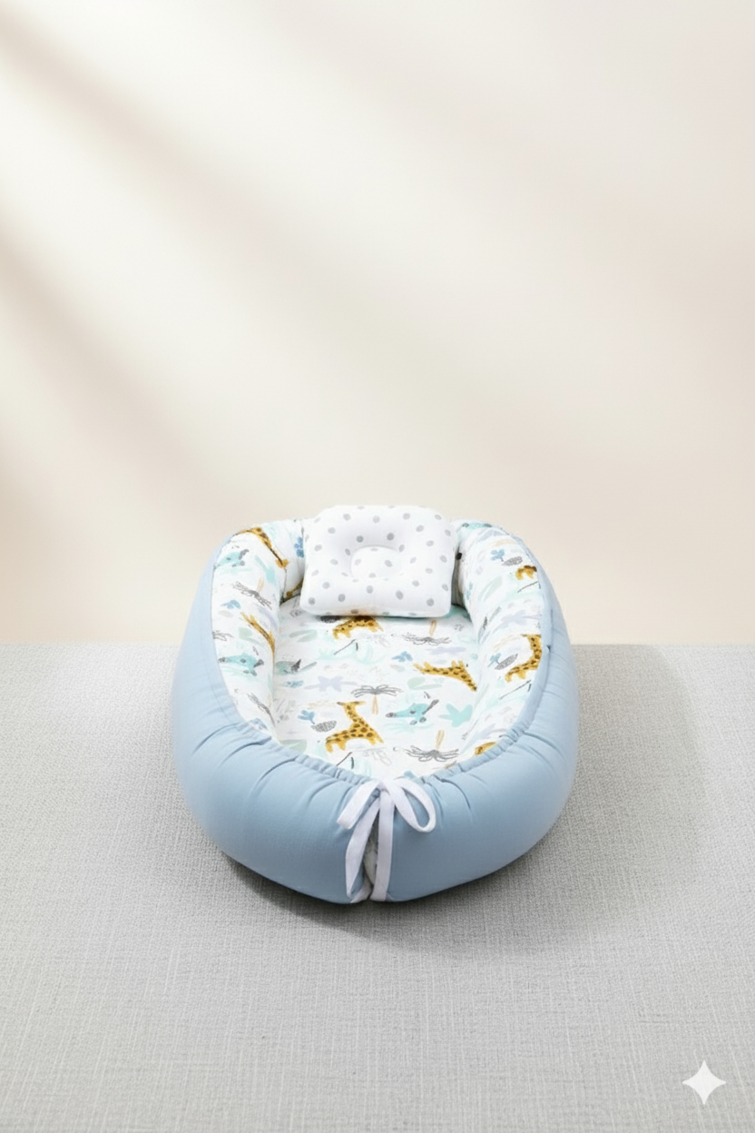 Sky Blue Base Animal Print – “Playful Paws (Sky Safari)”
