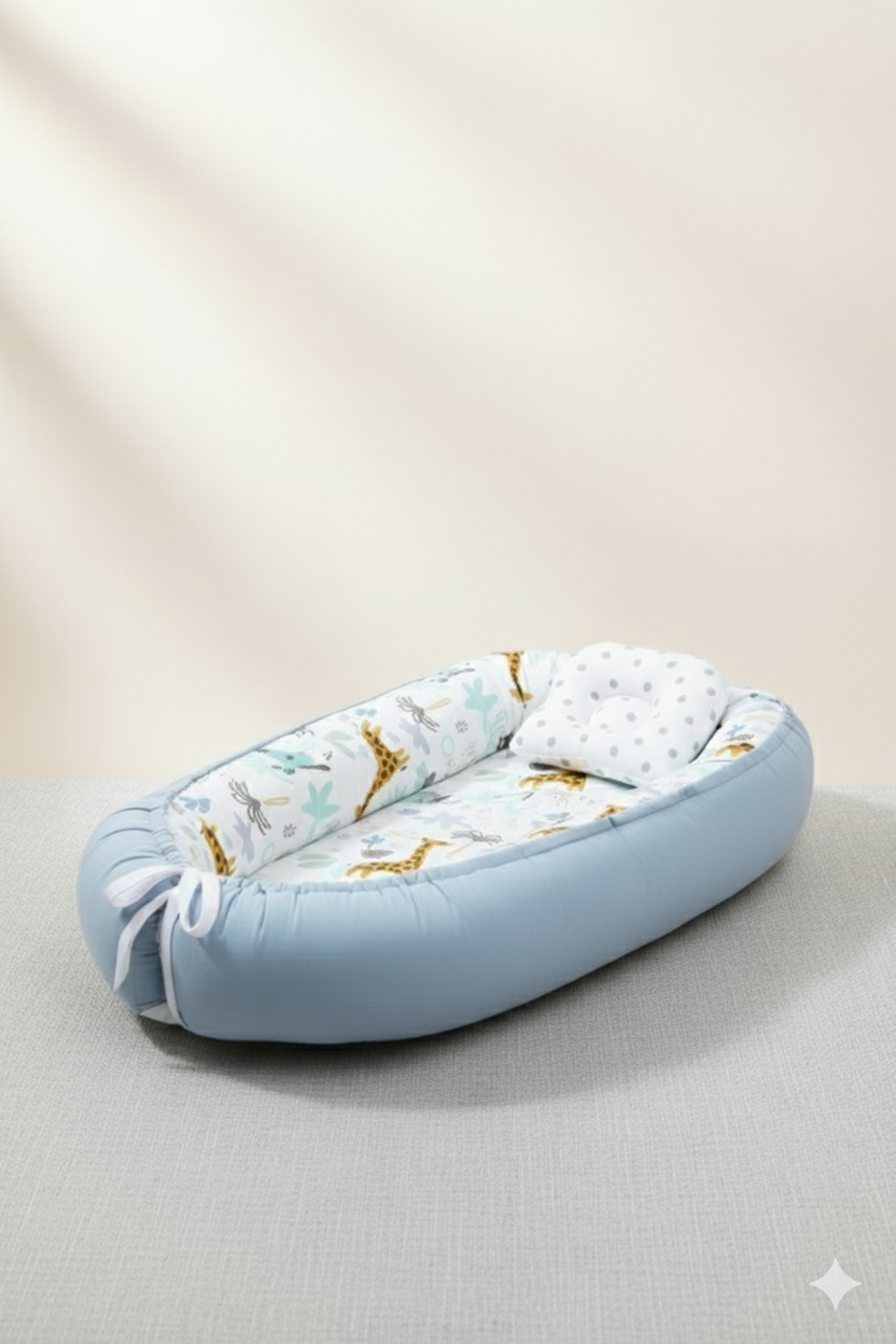 Sky Blue Base Animal Print – “Playful Paws (Sky Safari)”