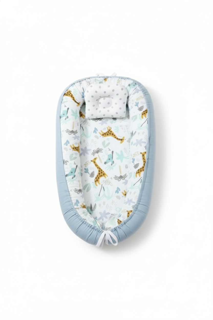 Sky Blue Base Animal Print – “Playful Paws (Sky Safari)”